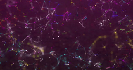 Wall Mural - image of colourful shapes on black background