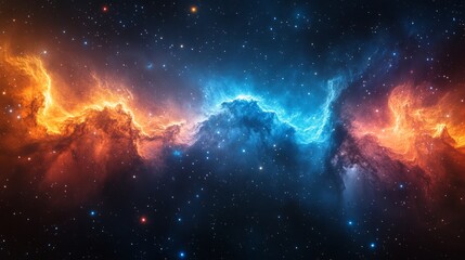Wall Mural - celestial wonder, a breathtaking nebula with vibrant hues.