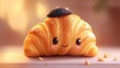 © Omizzoda - A chibi croissant with sparkly eyes and a tiny beret