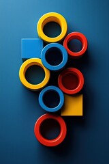 Wall Mural - bright, cheerful background featuring colorful rings and shapes.