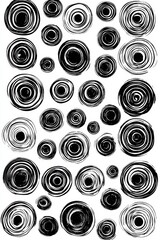 Wall Mural - elegant black brushstroke circles, artistic design, modern decor.