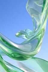 Wall Mural - smooth, fresh green abstract with soft curves.