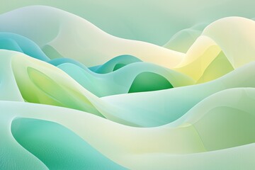 Wall Mural - abstract smooth, fresh green fluid shapes.