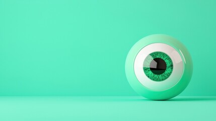 Wall Mural - eyeball illustration, vivid, spinning, captivating, green eye, bright colors for design or creative projects.