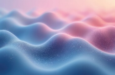 Aufkleber - Abstract wavy background illustration in pink and blue soft pastel colors. Blurred curved lines create sea water flow or gentle waves. Great for modern wallpaper backdrop.