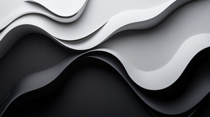 Wall Mural - Elegant Abstract Monochrome Waves Background for Modern Design