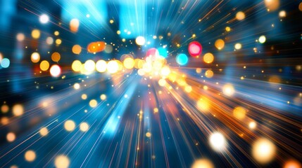 Wall Mural - city lightspeed: bokeh & light trails