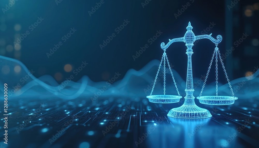 Digital balancing scale justice, fairness in modern technology ...