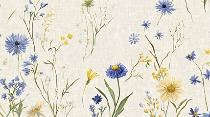 Poster - blue floral background