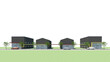 © Daniel - 3d illustration front elevation rendering of a small industrial or commercial complex