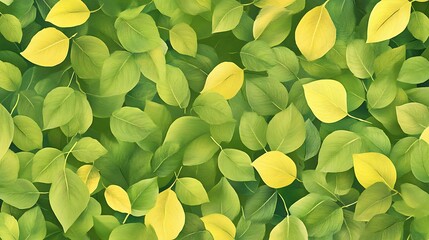 Sticker - green leaves background