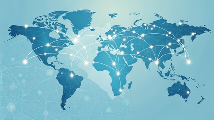 Global Network Connectivity World Map Illustration with Network Lines, Global, Communication Global Network, Worldwide Connectivity