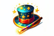 © Ольга Лукьяненко - Magic hat and magic wand bright image, isolated on white background