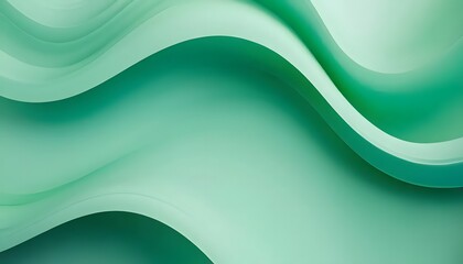 Canvas Print - Abstract green waves smooth & elegant texture, flowing curve soft effect unique creative background