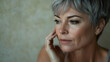 © Lucianastudio - Thoughtful Mature Woman with Silver Hair, A Portrait of Serenity and Reflection