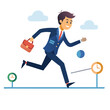 © MDSAZIB - businessman running on project timeline project vector image