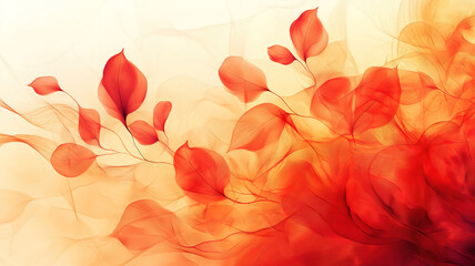 Wall Mural - autumn-inspired abstract background with flowing organic lines and delicate floral textures