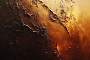 Aufkleber - Abstract textured background with dark brown and gold tones, resembling a rugged, metallic surface.