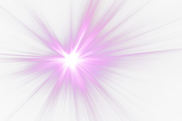 Aufkleber - Vibrant purple light rays burst from bright center on Transparent  background.