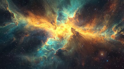 a cosmic anomaly distorts space above earth, bending light into surreal nebula patterns