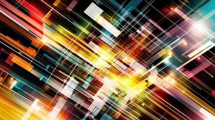 Wall Mural - abstract colorful lines and light patterns in digital art