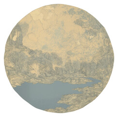 Wall Mural - png illustration of a earth painting nature tranquility.