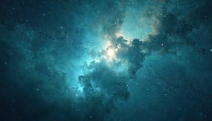 Aufkleber - Digital graphic of a starry night sky featuring shades of blue and white. Clusters of stars and nebulae create a galactic space scene. Use as wallpaper, background or design element.