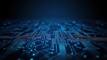 Canvas Print - Abstract Technology Background with Glowing Circuit Patterns