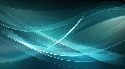 Wall Mural - Smooth Waves of Turquoise and Blue Abstract Background Design
