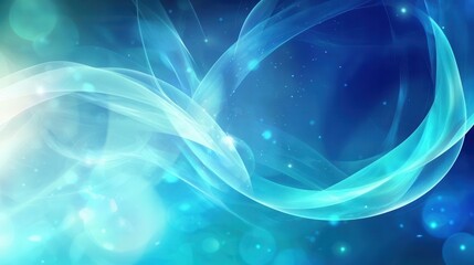Wall Mural - abstract blue and teal wave background with soft light highlights