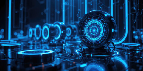 Futuristic Digital Technology Background, AI, Data Transfer, and Neural Networks Etc Concept.