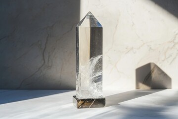 Sticker - Clear Quartz Crystal Point on Dark Base