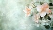 © Sarunya - A soft, abstract floral background with pastel flowers in light pink, cream, and sage, combined with delicate green leaves, creating a peaceful, minimalistic look.