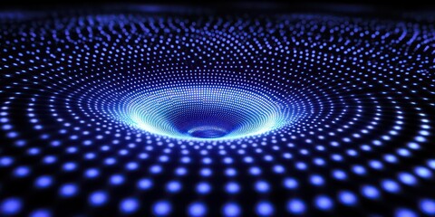 Wall Mural - a quantum computing digital visualization with futuristic grids