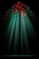 Wall Mural - an abstract image featuring vibrant green and red light rays emanating from the top of the frame cre