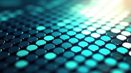 Wall Mural - an abstract pattern of teal hexagons perfect for backgrounds digital design and technological contex