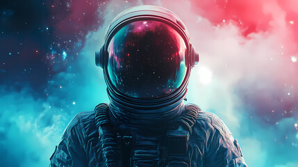 futuristic astronaut in a textured suit exuding a sense of mystery and exploration. cosmic astronaut