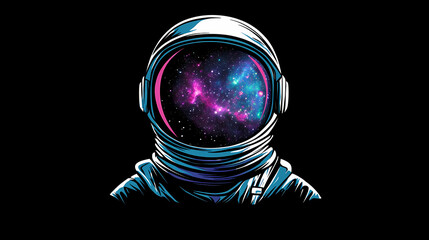 Wall Mural - an astronaut with a galaxy reflection in the helmet, symbolizing exploration and the vastness of spa