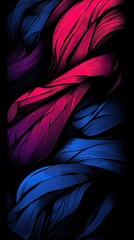 Wall Mural - Abstract art, vibrant colors, swirling patterns, dark background, digital wallpaper