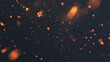 © annetdebar - Abstract background of falling ash and glowing particles in dark smoky atmosphere