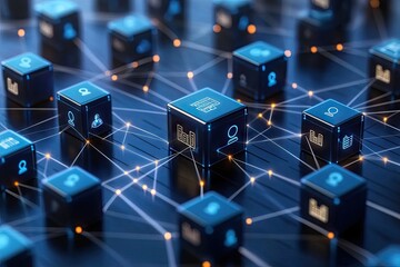Networked data cubes interconnected with luminous lines