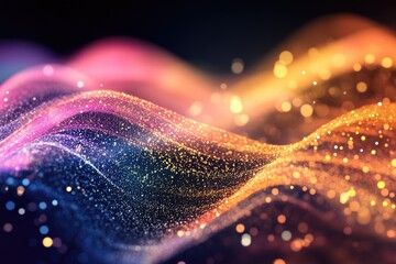 Wall Mural - a blurred image of a wave of colorful lights