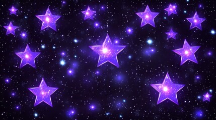 Wall Mural - a high-resolution abstract background of a dark night sky with twinkling and blinking white and purp
