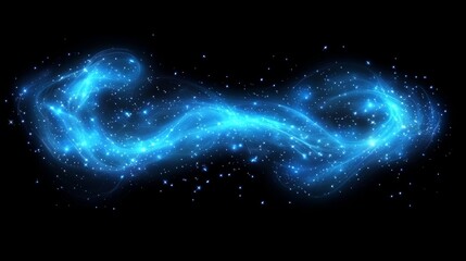 Wall Mural - an isolated black footage of a starry night sky, featuring a 3d abstract pattern of twinkling blue p