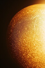 Wall Mural - close-up shot of the sun against a dark, starry night sky