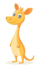 Poster - A cheerful giraffe like creature with large ears is standing