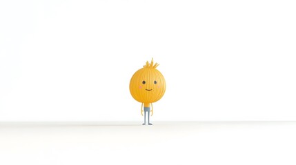 Poster - A Friendly Animated Onion Character Standing on a White Background