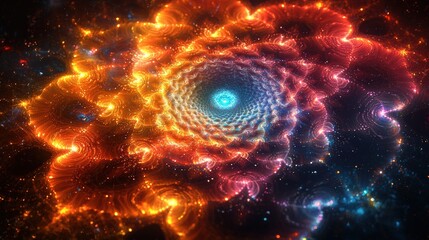 Wall Mural - colorful cosmic spiral with radiant, swirling light patterns.