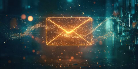 An envelope with a bright orange lettering is shown in the image