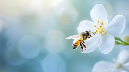 Sticker - bee on flower